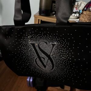 Victoria's Secret Black Sparkle Tote Bag